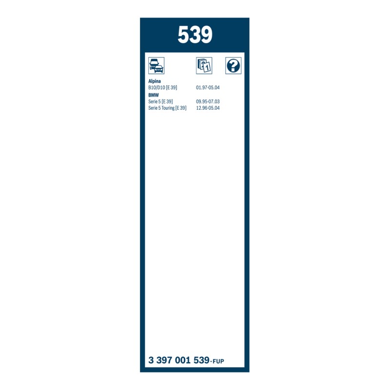 2 Balais d'Essuie Glace 650mm / 550mm Pour BMW Série 5 E39