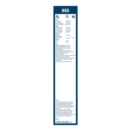 2 Balais d'Essuie Glace 650mm / 550mm Pour Ford Transit Toyota Honda Hyundai