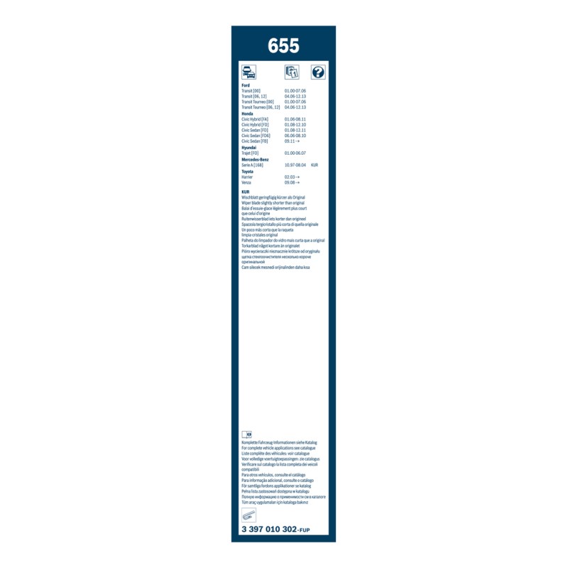 2 Balais d'Essuie Glace 650mm / 550mm Pour Ford Transit Toyota Honda Hyundai