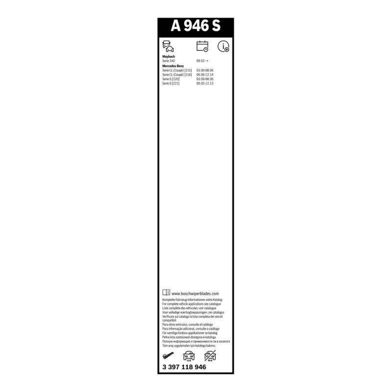 2 Balais d'Essuie Glace 680mm Pour Maybach 57 62 MERCEDES Classe S