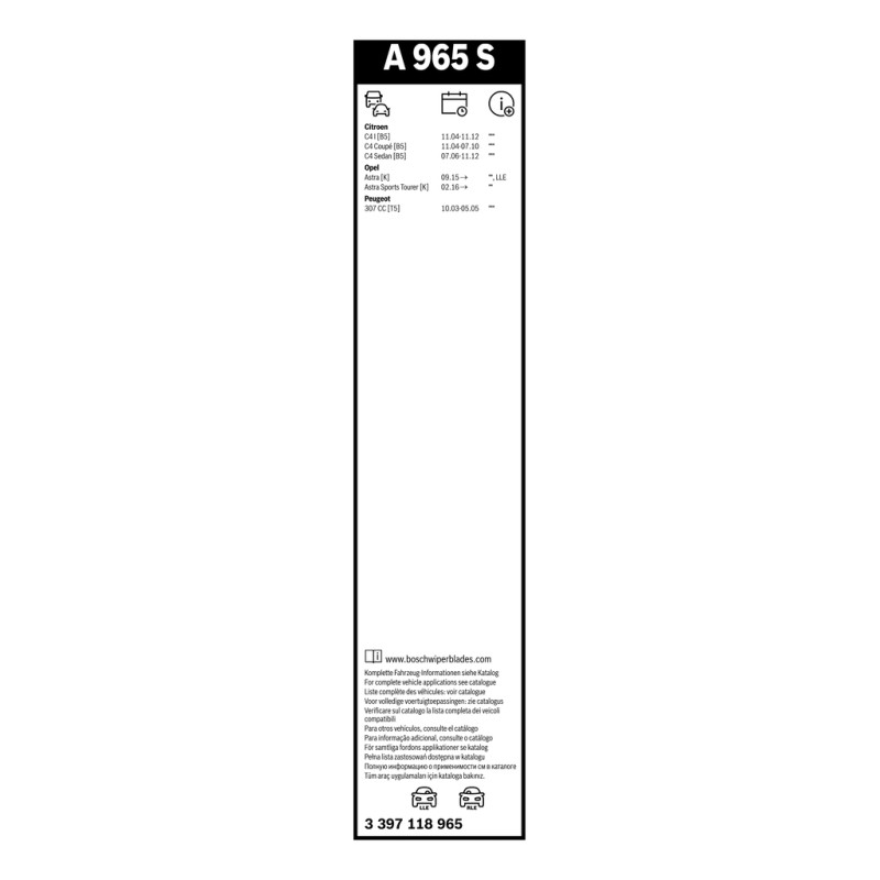 2 Balais d'Essuie Glace 700mm / 600mm Pour Peugeot Opel Citroën C4 - Vauxhall