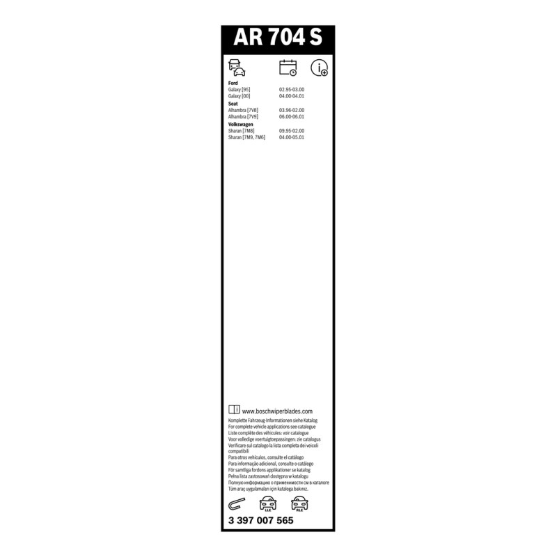 2 Balais d'Essuie Glace 700mm / 600mm Pour VW Sharan Seat Alhambra Ford Galaxy