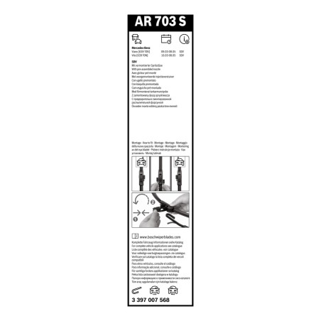2 Balais d'Essuie Glace 700mm / 650mm Pour MERCEDES Viano Vito