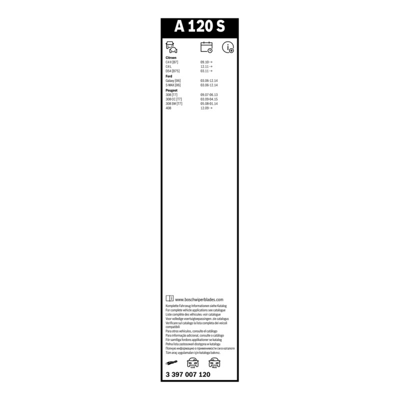 2 Balais d'Essuie Glace 750mm / 650mm Pour Peugeot Ford Citroën C4 II DS 642321