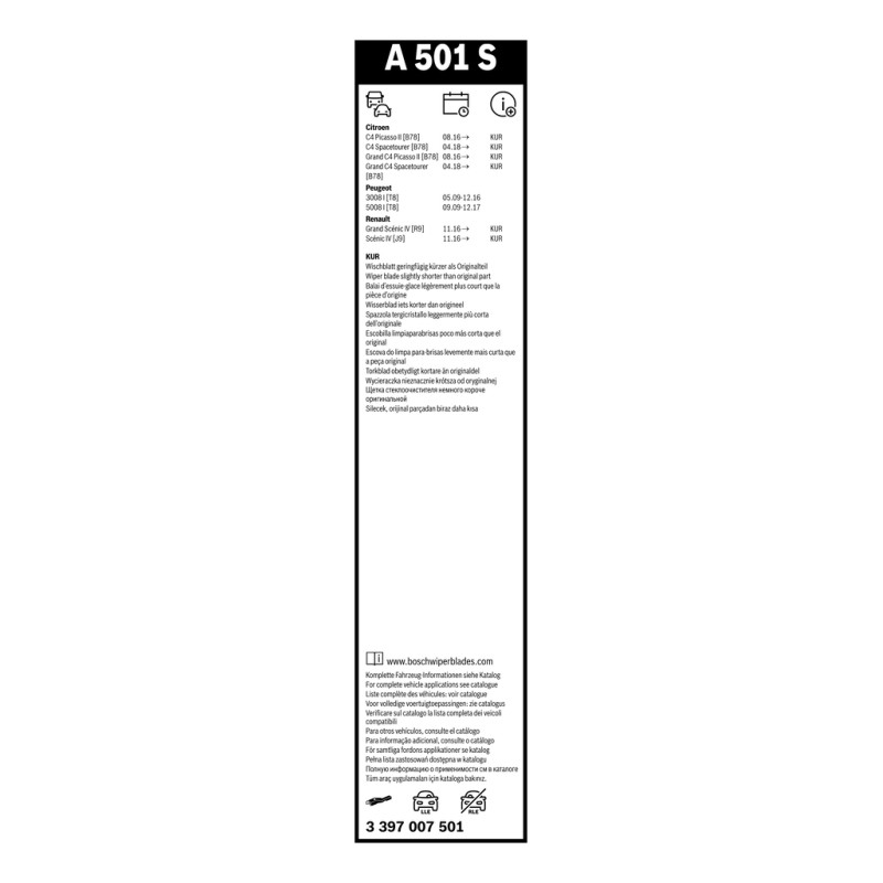 2 Balais d'Essuie Glace 800mm / 680mm Pour Peugeot 3008 Renault Citroën 642385