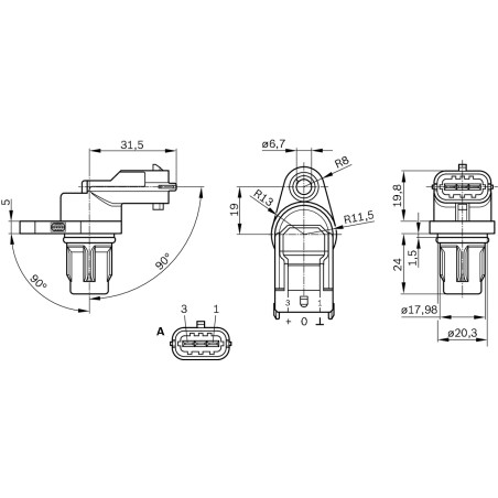 Capteur PMH Pour VW Fiat Iveco LDV 2P0133491 504048261 5802260743 80891268