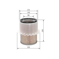 Filtre à Air Pour Mitsubishi Delica/Space Gear L200 L400 Pajero II XR239466