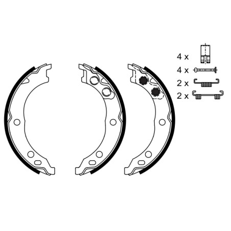 Kit Machoire de Freins à Main Pour Peugeot Boxer Fiat Ducato 4241L1 77362290