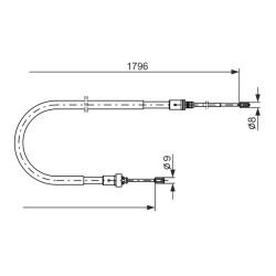 Câble de Frein à Main Pour Peugeot 207 208 Citroën C3 III