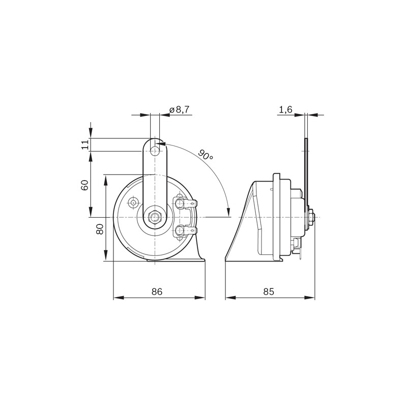 Klaxon Avertisseur Sonore Pour Peugeot 307 308 3008 5008 RCZ Citroën C4 Picasso