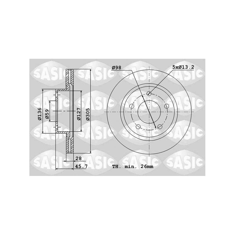 2 Disques De Frein Avant Pour Opel Combo/Monospace Combo Combi/Tour Fiat 500L
