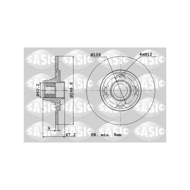 2 Disques De Frein Arrière Pour Peugeot 307 Citroën C4 I -