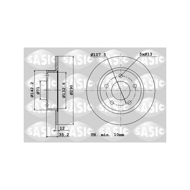 2 Disques De Frein Arrière Pour Peugeot Opel Toyota Citroën 1609583080 3637360