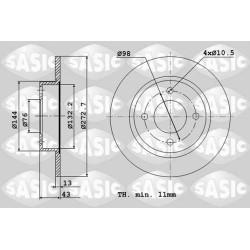 2 Disques De Frein Avant Pour Peugeot 504 505 604 Talbot Tagora