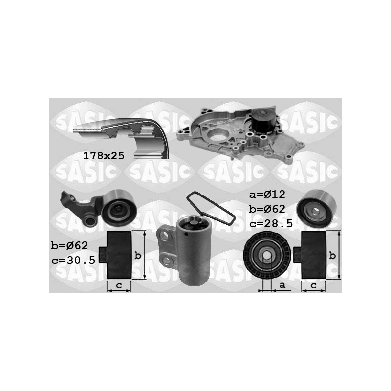 Kit De Distribution + Pompe à Eau Pour Toyota Avensis Corolla 1350527010
