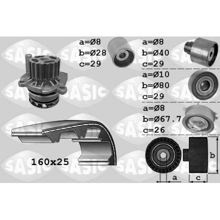 Kit De Distribution + Pompe à Eau Pour VW Audi A1 Q3 Seat Ibiza IV 03L121011HX