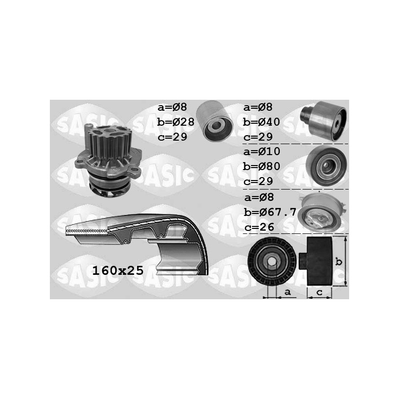 Kit De Distribution + Pompe à Eau Pour VW Audi A1 Q3 Seat Ibiza IV 03L121011HX