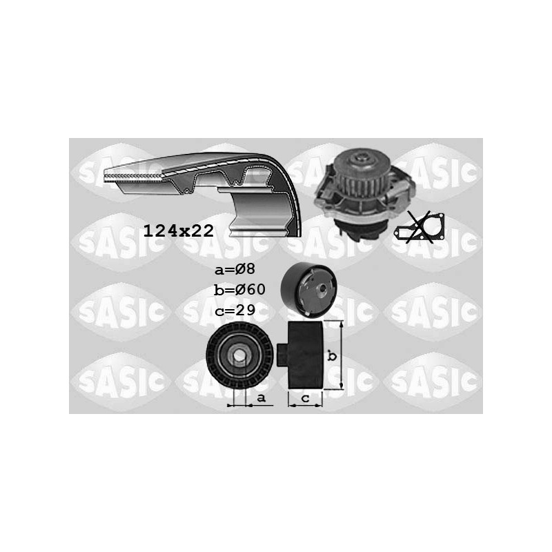 Kit De Distribution + Pompe à Eau Pour Fiat 500 Alfa Romeo Lancia 55184081