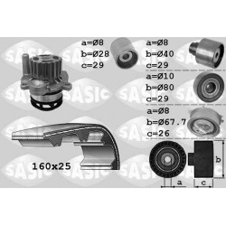 Kit De Distribution + Pompe à Eau Pour VW Audi Seat Alhambra Skoda 03L121011P