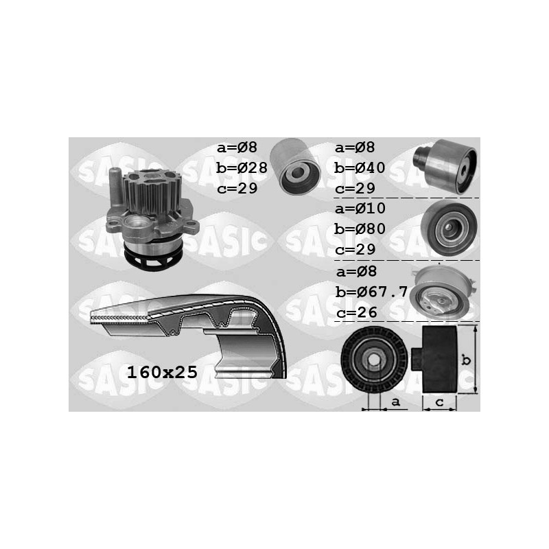 Kit De Distribution + Pompe à Eau Pour VW Audi Seat Alhambra Skoda 03L121011P