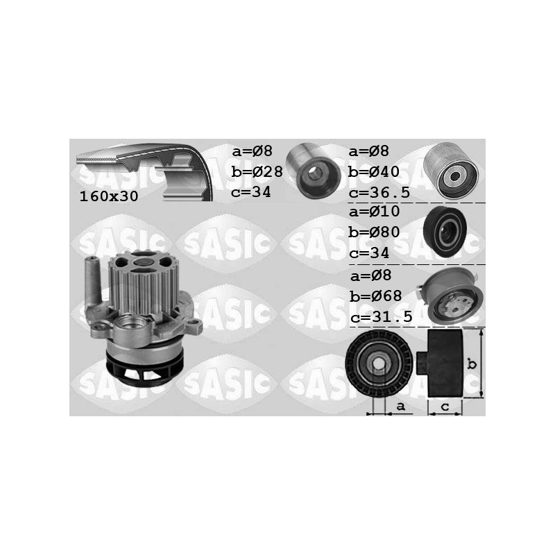 Kit De Distribution + Pompe à Eau Pour VW Golf VI Audi Seat Skoda 03L121011GX
