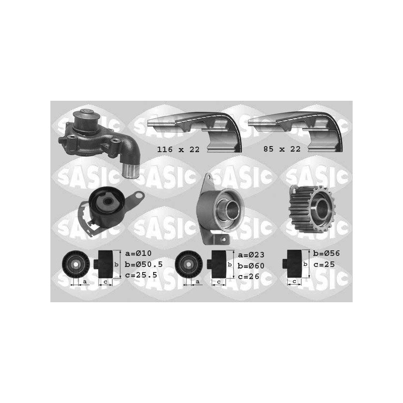 Kit De Distribution + Pompe à Eau Pour Ford Fiesta IV Mazda 121 III