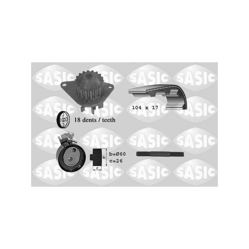 Kit De Distribution + Pompe à Eau Pour Peugeot Fiat Citroën 0831S0 71776090
