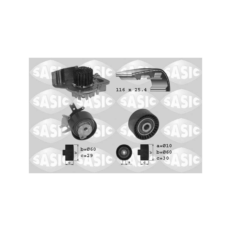 Kit De Distribution + Pompe à Eau Pour Peugeot Fiat Ford C-Max Citroën 0831T5