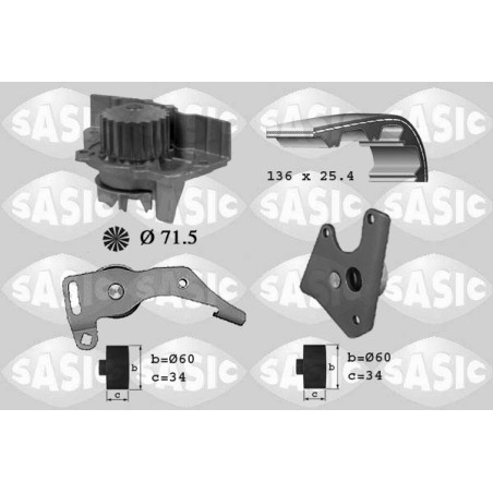 Kit De Distribution + Pompe à Eau Pour Peugeot Fiat Citroën 0831R4 71739137