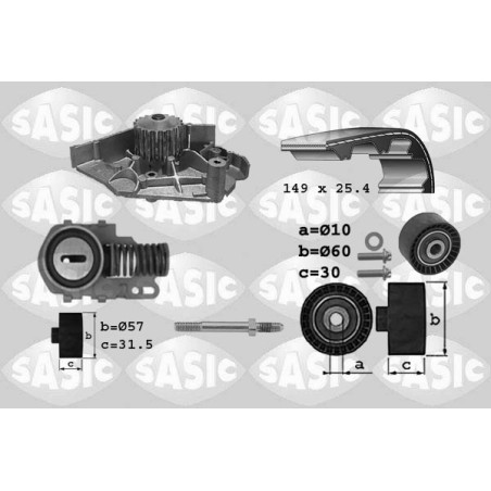 Kit De Distribution + Pompe à Eau Pour Peugeot Fiat Citroën Lancia 9467625680