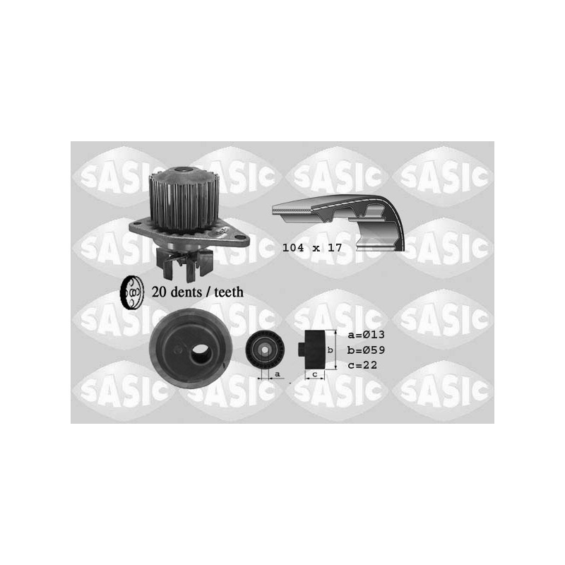 Kit De Distribution + Pompe à Eau Pour Peugeot 106 I II 205 206 306 309 Partner