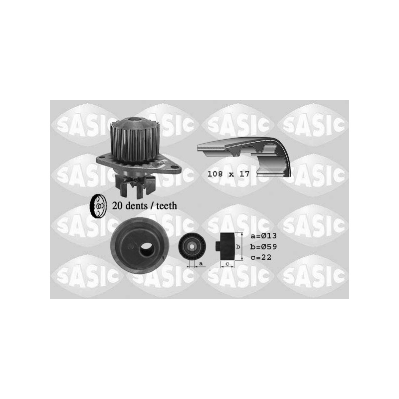 Kit De Distribution + Pompe à Eau Pour Peugeot 106 I II 205 206 306 307 309 405