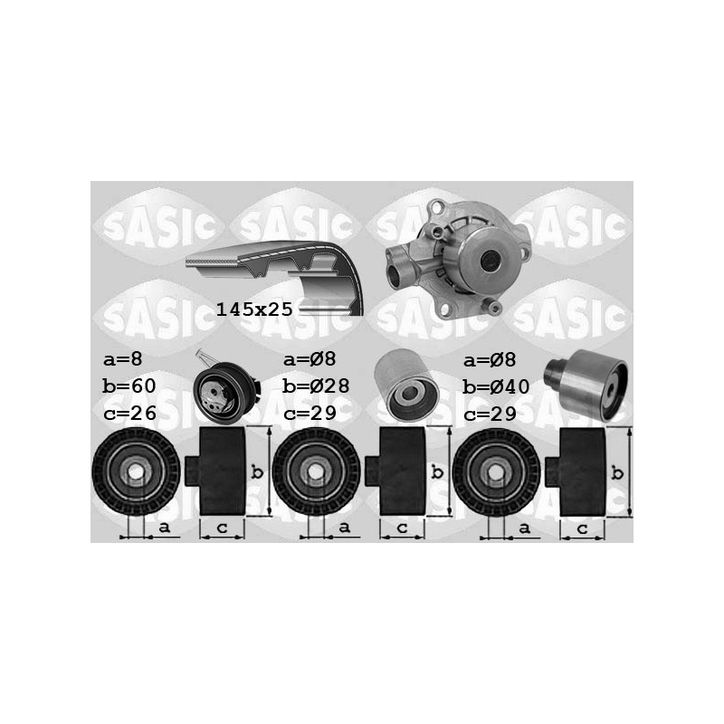 Kit De Distribution + Pompe à Eau Pour VW Audi A3 A4 A5 Seat Skoda 04L121011N