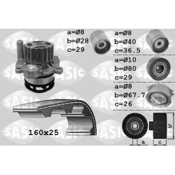 Kit De Distribution + Pompe à Eau Pour VW Amarok Audi Seat Skoda 03L121011P