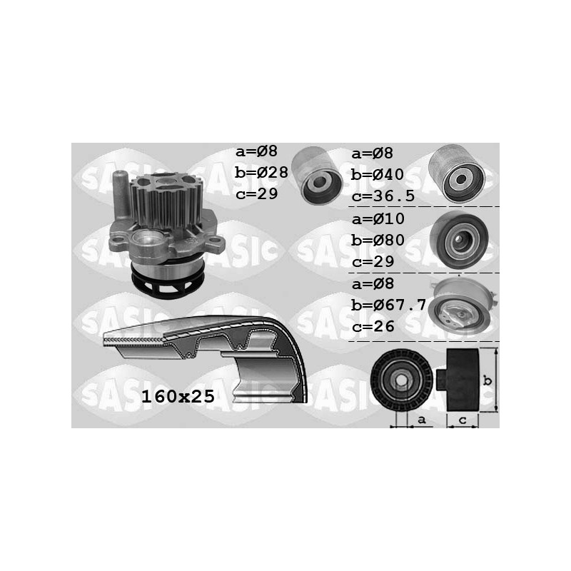 Kit De Distribution + Pompe à Eau Pour VW Amarok Audi Seat Skoda 03L121011P