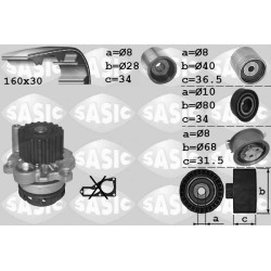 Kit De Distribution + Pompe à Eau Pour VW EOS Golf Plus V Jetta III Passat Audi