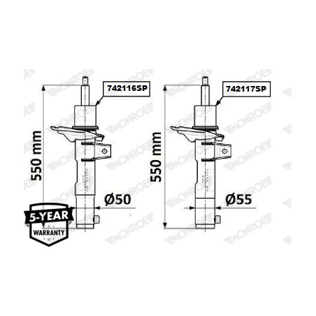 Amortisseur Avant Pour VW Audi A3 Seat Ford 5Q0413031FN 5Q0413031DF 5Q0413031FJ
