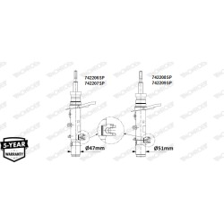 Amortisseur Avant Pour Peugeot 2008 I 9676636680 9801894880 9810915580