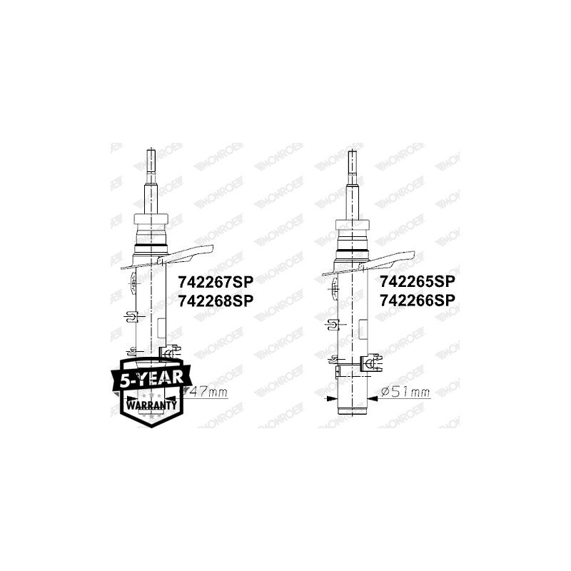 1 Amortisseur Avant Gauche Pour Citroën C3 III C4 Cactus 9811879180 9812428780
