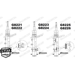 Amortisseur Avant Pour Peugeot 208 9804832380 9801729580