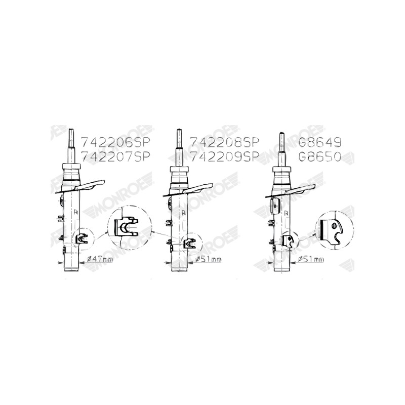 1 Amortisseur Pour Peugeot Opel Citroën Vauxhall 9809625380 3556093 9815666580