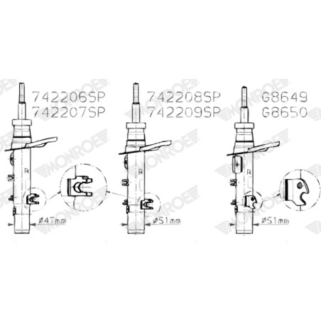 1 Amortisseur Pour Peugeot Opel Citroën Vauxhall 9809625480 3556092 9815666680