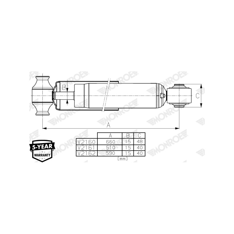 1 Amortisseur Arrière Pour Ford Transit BK3118080JB BK3118080JC BK3118080JD