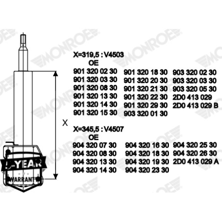 1 Amortisseur Pour VW LT 28-35 II 28-46 MERCEDES Sprinter