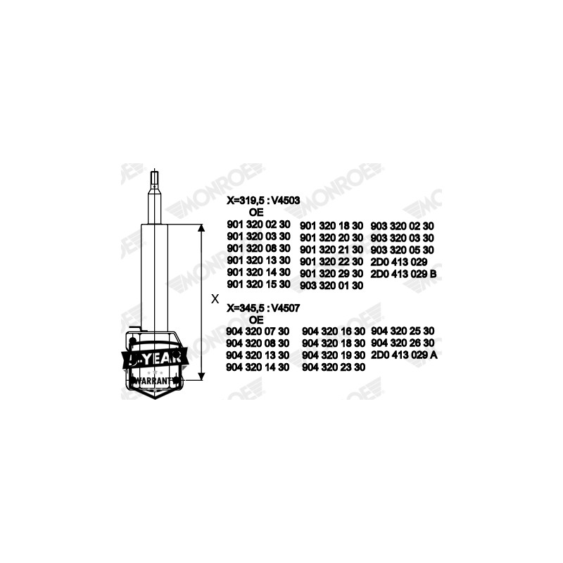 1 Amortisseur Pour VW LT 28-35 II 28-46 MERCEDES Sprinter