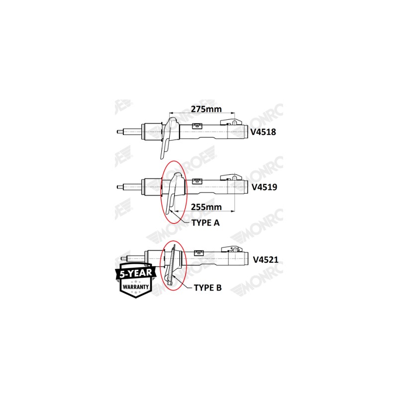Amortisseur Avant Pour Ford Tourneo Transit 1843158 1869799 1869800 2175296