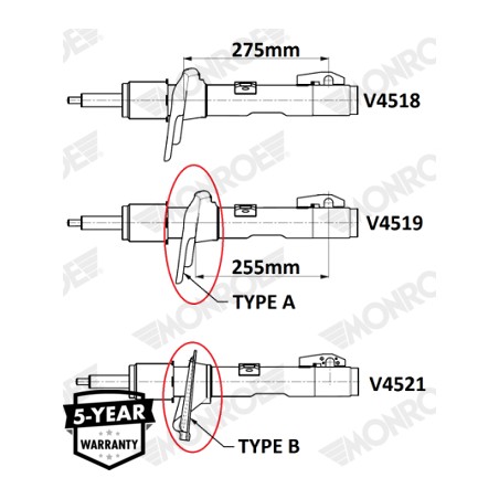 Amortisseur Avant Pour Ford Tourneo Transit BK2118045JA BK2118045JB BK2118045KA