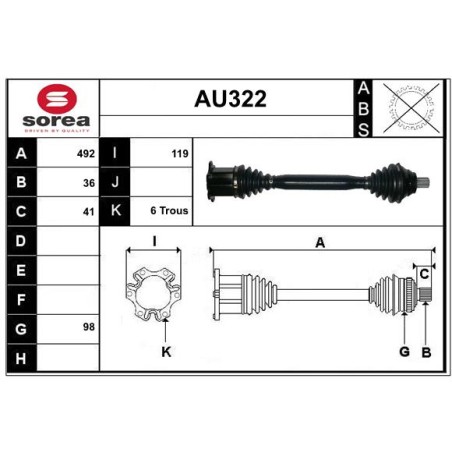Cardan Arbre de Transmission Pour Audi TT 8J0407271N 8J0407271Q 8J0407451CX