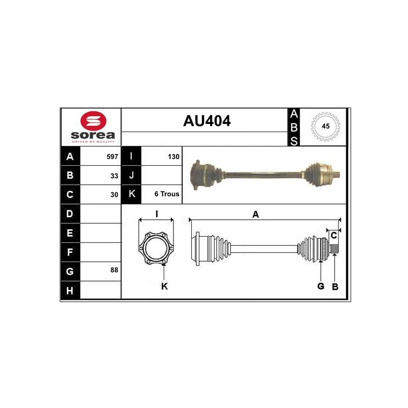 Cardan Arbre de Transmission avant Gauche Pour VW Audi A4 Skoda 8D0407271DP