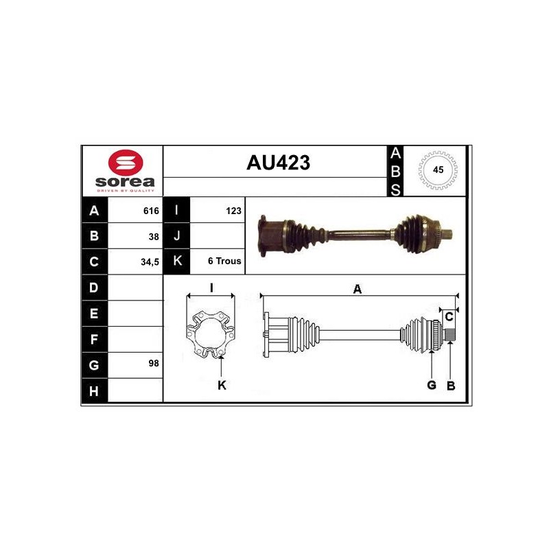 Cardan Arbre de Transmission Avant Droit Pour Audi A4 Seat Exeo 8E0407272S